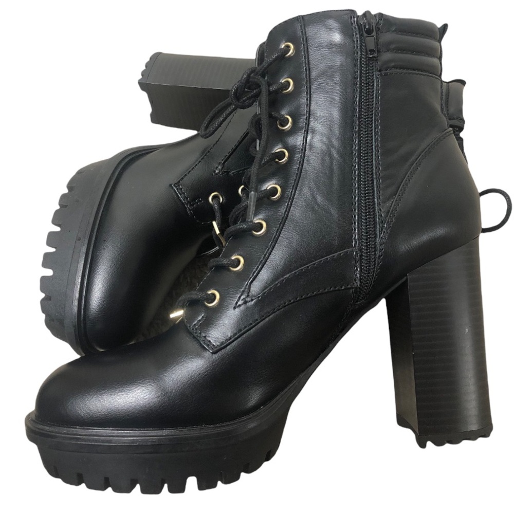 GUESS black Boots with laces and platform heel Manners Sz 10 - Picture 11 of 14